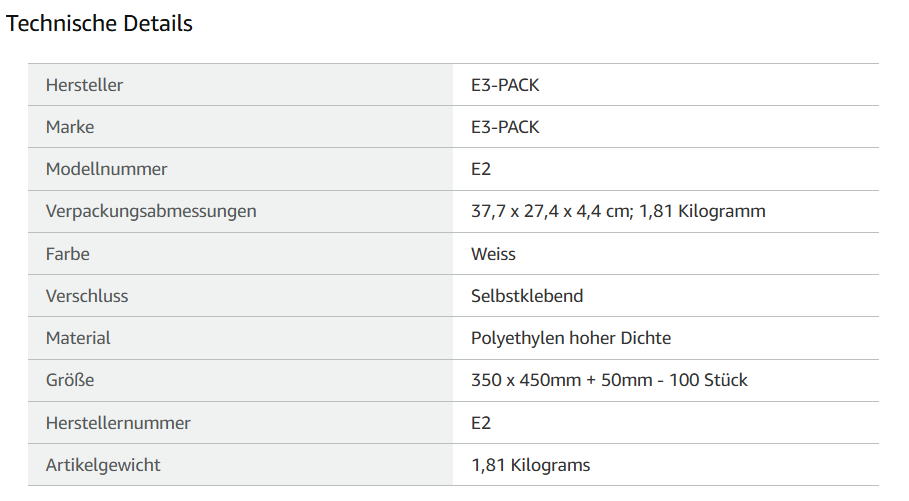 Weiße Plastik Versandtüten Versandbeutel Versandtaschen LDPE Coex Folien 60 my, 250mmx350mm + 50mm